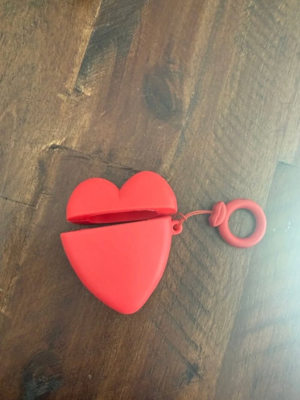 Red Heart Silicone AirPods Case